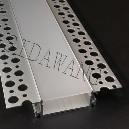 5/10set ,2meter/piece,Trimless Recessed Aluminum Drywall Profile Plaster Channel Suitable for 35mm wide Strip Light SDW142