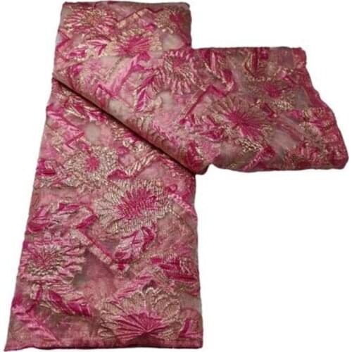 2021 Latest High Quality African Nigerian Tulle Lace Fabric Embroidery Gauze Wedding Dress Guipure Organza BEAUTIFICAL Cotton