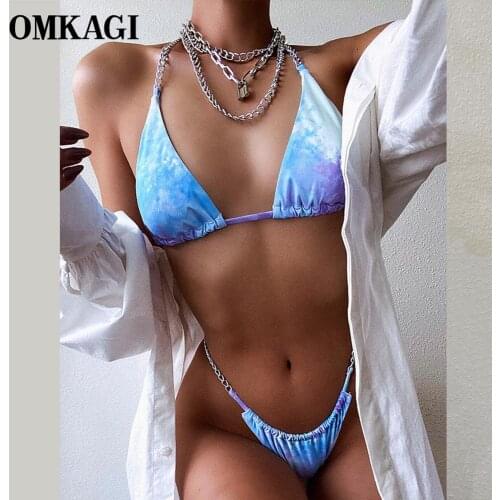 OMKAGI Womens Bikinis 2021 Sexy Thong Bikini Sets Two Piece Swimsuit for Women Bathing Suits Brazilian Separate Sexy Swimsuit