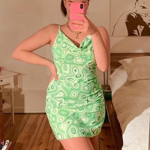 Sexy Summer Y2K Mini Beach Sundresses Women Vintage Harajuku Bodycon Dress Clubwear V-neck Korean Outfits Party