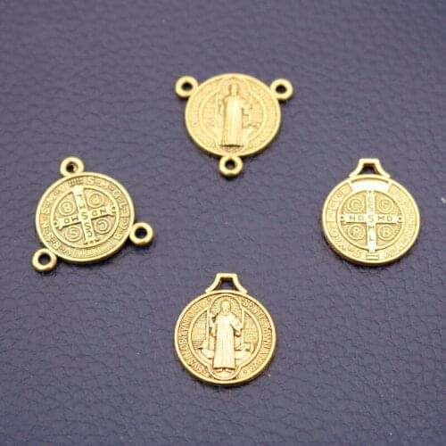 Retro Religious Pendants, Christian Charms, Holy Father Charms, DIY Jewelry Connector Charm, Antique Gold Color P36 8pcs