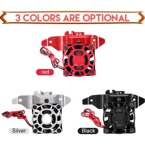 1PCS Aluminum Alloy Motor Mount Heat Sink with Cooling Fan for 1/10 RC Crawler Car TRAXXAS TRX-4 #8290