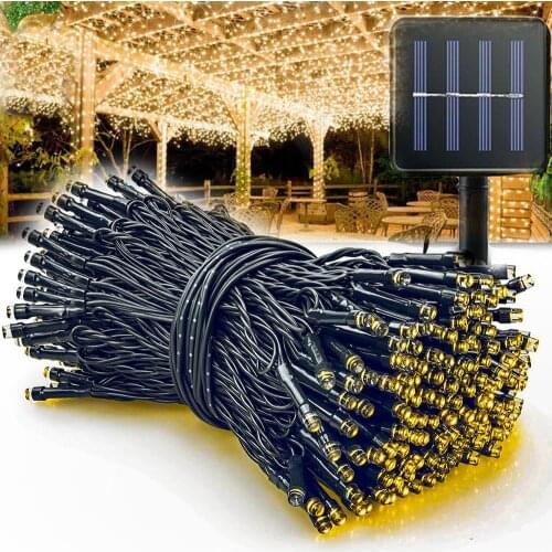 7M/12M/22M Outdoor Solar Powered String Lights 8 Modes Christmas LED Fairy Lights Waterproof Garden Decoration Light For Patio