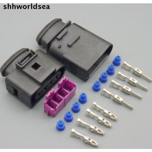 Shhworldsea 5/30/100sets 4 Way female male Ignition Coil 1J0 973 824 1J0973824 plug For A4 A6 VW Passat 1J0 973 724 1J0973724