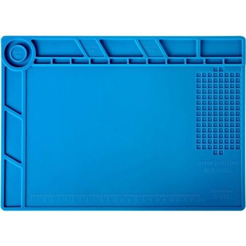 S-140 Magnetic Insulation Silicone Soldering Mat Magnetic Repair Mat, Heat Resistant Work Mat 932°F for Repair Electronics