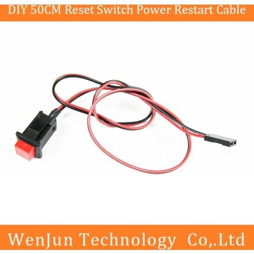 PC DIY Switch Cable New Arrival Square Hole Reset Power Restart Cables wire for Office bare computer 50cm