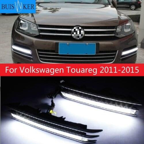 LED Daytime running Lights fog lights For Volkswagen Touareg 2011 2012 2013 2014 2015 DRL LED Car Lamp External Auto Lights