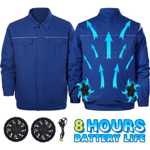 Outdoor Summer Cooling Fan Jacket Heatstroke Protection USB Power Supply Air Conditioning Clothing Workwear Hiking Jacket Men
