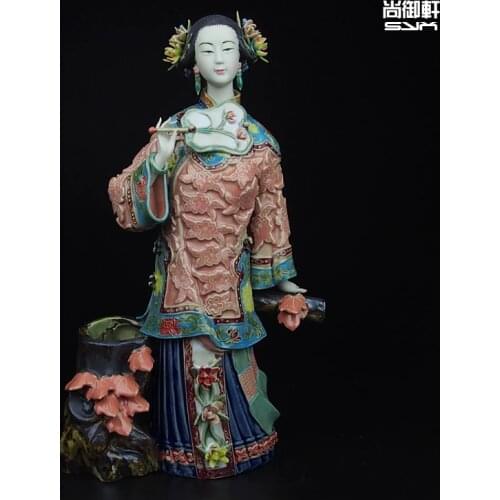 Shiwan doll boutique master works autumn ladies figure crafts ceramic ornaments send foreigners creative gift