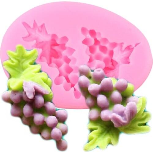 Grape Silicone Mold Polymer Clay Resin Mould Cupcake Topper Fondant Molds Cake Decorating Tools Candy Chocolate Gumpaste Moulds