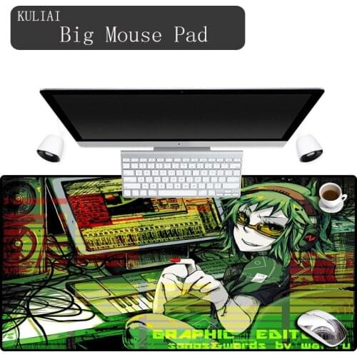 XGZ Green Music Girl Mouse Pad Professional Custom Printing Dense Black Seaming Waterproof Splash Keyboard Notebook Mousepads