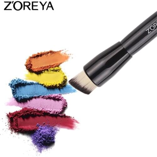Zoreya Brand New arrive Foundation makeup brushes black wood handle Cosmetic brushes for women wool fiber brush