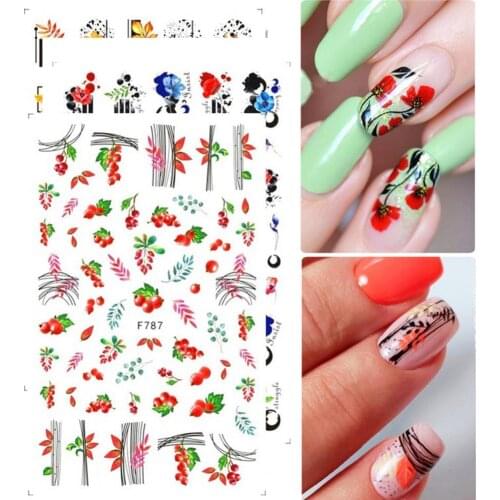1 Sheet Autumn Maple Leaf Manicure Decal Highly viscous Delicate Nail Art Transfer Sticker Nail Supplies for Professionals