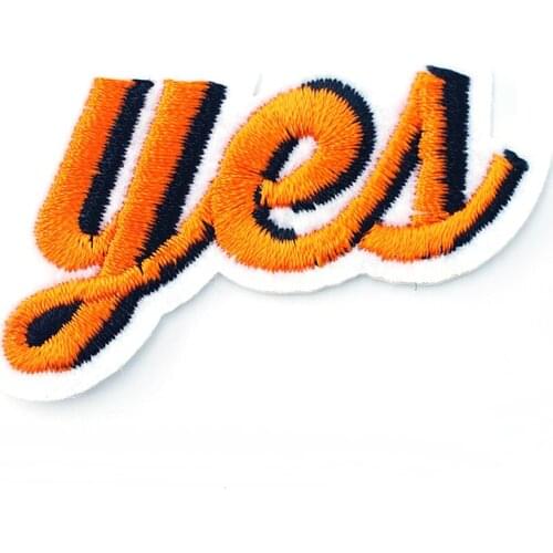 1Pcs YES (Size:3.2X5.5cm) DIY Cloth Badges Mend Decorate Patches Jeans Bag Clothes Apparel Sewing Decoration Applique