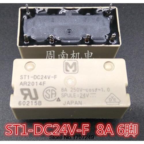 100% new original relay 10pcs/lot ST1-DC24V-F AR2014F 8A 380VAC