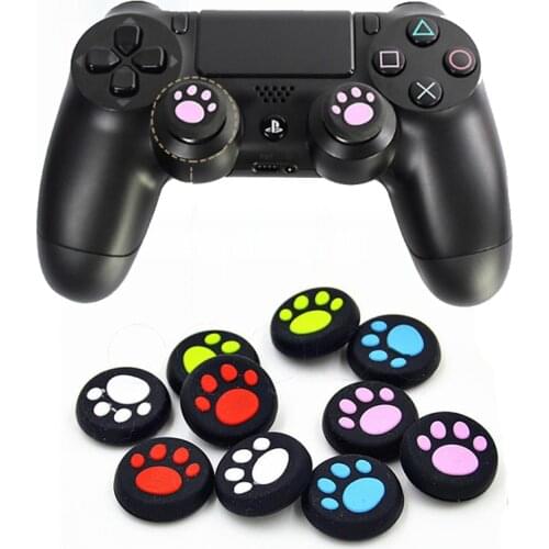2X Cat Paw Thumb Stick Grip Cap Soft Silicone Joystick Cover Case for Sony Playstation Dualshock 4 PS4/Xbox One Controller