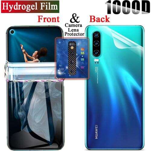 2pcs Front & Back Hydrogel Film Screen protector For S10 plus Note 8 Note 9 Note 10 plus P30 pro With camera lens protector