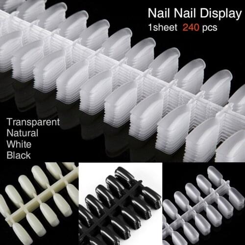 240pcs Acrylic Nail Art Manicure Tools False Nail Art Tips Nail Polish Display Nails Art Palette