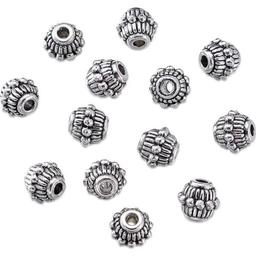 50pcs Tibetan Silver Bicone Alloy Beads Metal Beads Lead Free for Jewelry Making DIY Bracelet Necklace