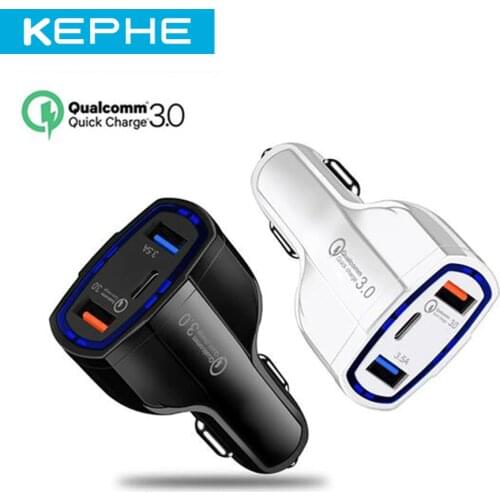 KEPHE Car Charger Quick Charge 3.0 USB Fast Charger for Xiaomi mi 9 iPhone X Xr 8 Huawei Samsung S9 S10 QC 3.0 USB Car Charger