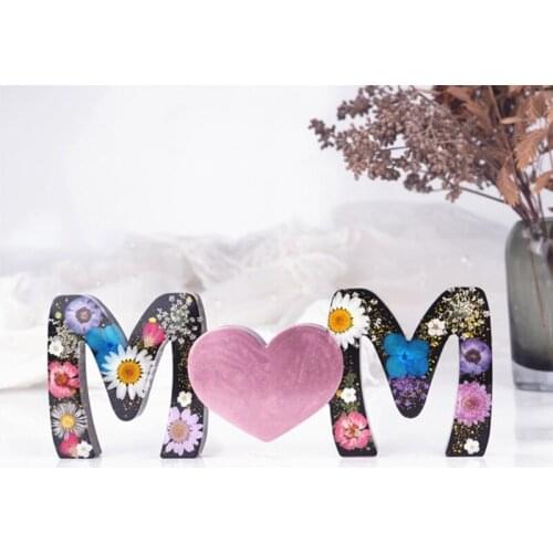 Large Mom Love Letter Pendant Resin Mold Mother 's Day Love Sign Word Mold Silicone Mold Epoxy Resin Molds Craft Tool