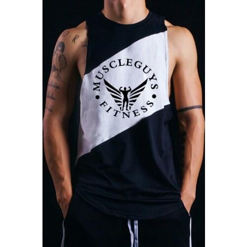 Muscleguys Brand Fashion Soft Mens gyms Tank Tops Low Cut Armholes Mens Top Tees Sportswear Muscle Mans Fitness clothing Vest