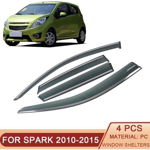 For CHEVROLET SPARK Matiz Beat M300 2010-2015 Car Window Sun Rain Shade Visors Shield Shelter Protector Cover Trim Frame Sticker