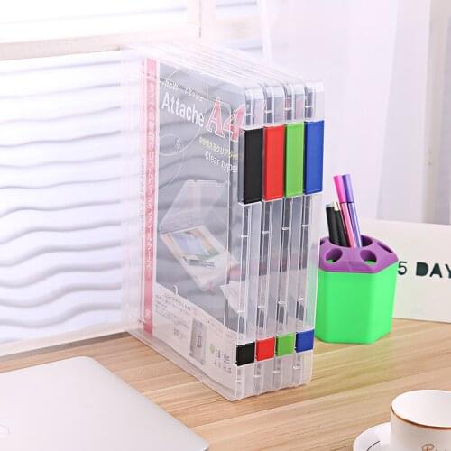 Home Office Storage Organize Box Plastic A4 Paper File Folder Storage Box Transparent Office SuppliesDesk Organiser 2pcs