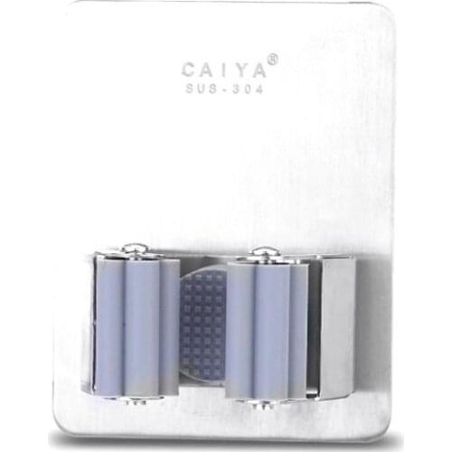 Household Free Punching Mop Clip Strong Glue Frame Bathroom Mop Hook Wall Mount Mop and Broom Holder Broom Organizer Grip Clamp