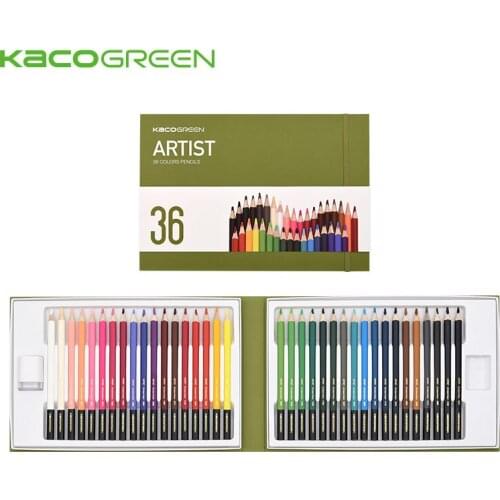 Kaco Artist 36 Colors Color Pencil Natural Wood Colored Pencils Drawing Pencils For School Office Artist Painting Sketch Supplie