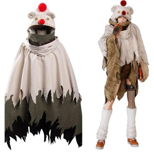 Final Fantasy VII Cosplay Intergrade Yuffie Kisaragi Moogle Cosplay Costume Hood Cloak Cape Halloween Carnival Suit