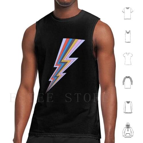 Rainbow Lightning Bolt Tank Tops Vest Sleeveless Rainbow Lightning Bolt Rainbow Lightning Bolt Lighting Art Lightting