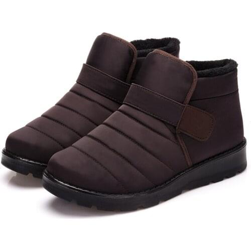 Fashion Plush Keeping Women Men Snow Boots Shoes Warm Lightweight Slip on Women Man Ankle Boots Winter Flat Shoe Plus Size 46