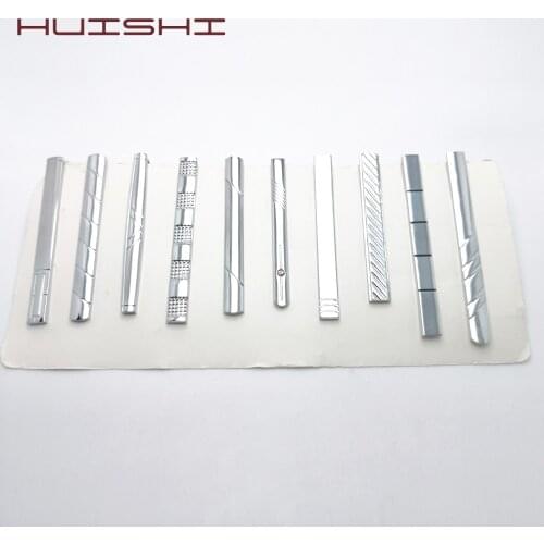HUISHI Classic Simple Style Pin Clasp Bar Tie Clip For Men Silver Color Male Business Necktie Clip 18 Style Mens Tie