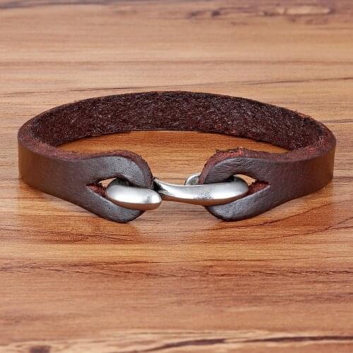 2020 New Fashion Novelty Hook Genuine Leather Bracelet Brand Vintage DIY Bandage Charm Friendship Bracelet For Men Women