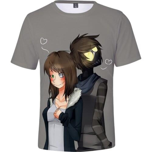 New creepypasta Tees Popular Short Sleeves Summer Suitable creepypasta 3D T shirt Men Women boy girl Comfotable pullover t shirt