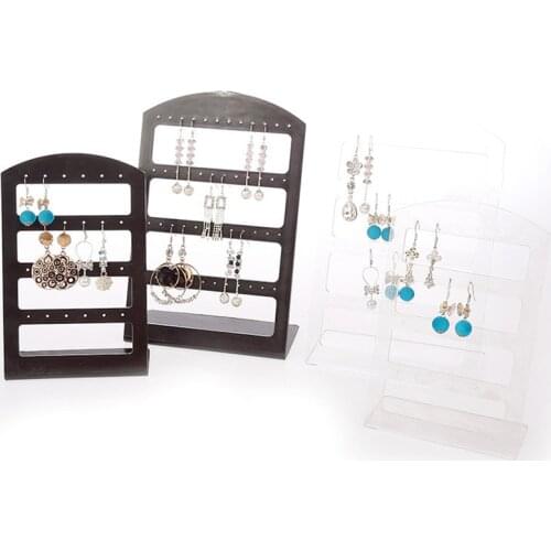 24/48 Pairs Earrings Holder Jewelry Showcase Stand Display Plastic Rack Convenient Charming Women Earrings Organizer Holder