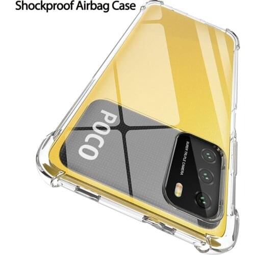 Airbag case for poco m3 shockproof case poco m3 pro 5g xiaomi poco m 3 soft clear silicone phone cases pocophone m3 cover