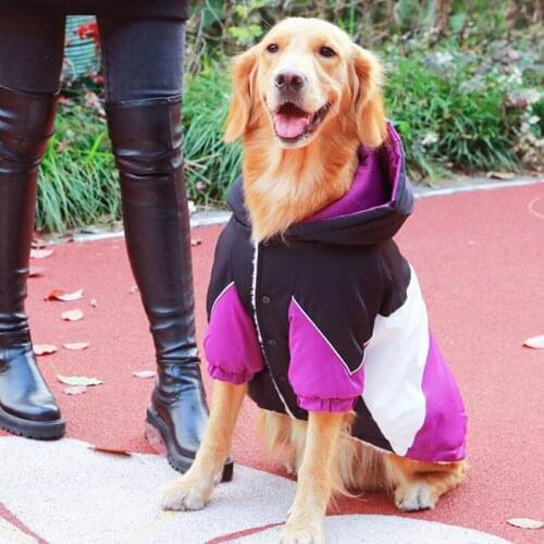Warm Large Dog Fleece Snow Coat Jacket Winter Waterproof Dog Hoodie Vest Puppy Pet Dog Clothes Golden Retriever Labrador Bulldog