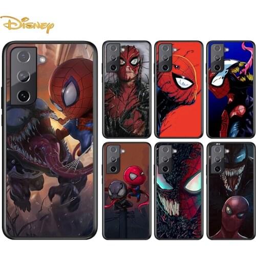 Venom and Spiderman For Samsung Galaxy S21 S20 S10e S9 S8 S7 S6 Plus Ultra Lite Edge 5G Silicone Black Soft Phone Case