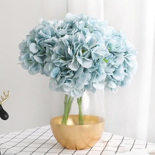 Top Quality Silk Flower Hydrangea Flowers Bouquet Fake Flowers for Home Wedding Decoration Indoor Marriage Party Decor