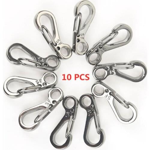10pcs Mini SF Spring Backpack Clasps Hike Survive Paracord Climbing Carabiners Tactical Keychain Camping Bottle Hooks Clasp