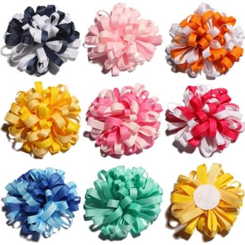 120PCS 8CM Newborn Twisted Chiffon Flower With Stitch DIY Material For Headband Artificial Fabric Flowers For Hair Accessories