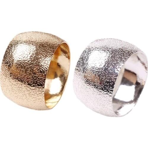 4pcs/Set Metal Napkin Rings For Wedding Christmas Round Napkin Buckle Table Holder Kitchen Serviette Hotel Decor Party Z7U2