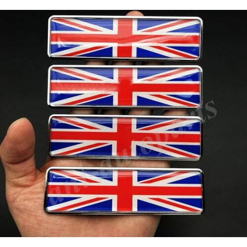 4x Metal Union Jack UK Flag Car Emblem Badge Motorcycle Sticker Decals Fairing