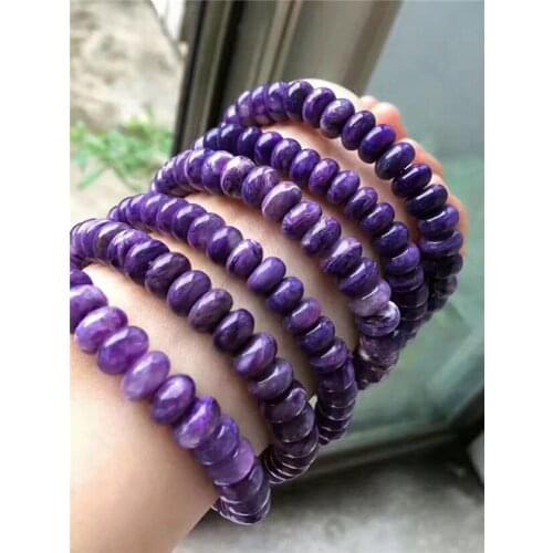 Genuine Natural Purple Charoite Crystal Marquise Beads Bracelet 9.5-9.3mm AAAA