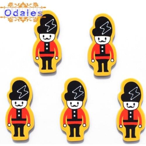10Pcs/lots Cute Tin Soldier Resin Flatback Button Scrapbooking DIY Crafts Supplies Refrigerator Sticker Side Clip Accessories