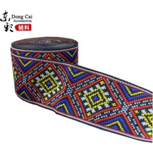 Length 5M Chinese Ribbon Retro National Embroidery Webbing DIY Curtain Accessories Hanfu Clothing Side Skirt Decorative Lace