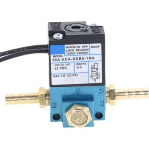 Solenoid valve 35A-ACA-DDBA-1BA with brass silencer for MAC 3 ports