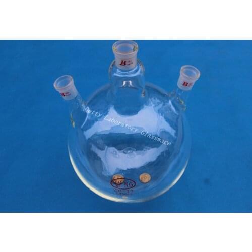 5L 3-neck Round bottom flask, 5000ml, Joint 24/29,heavy wall (Lab instrument)